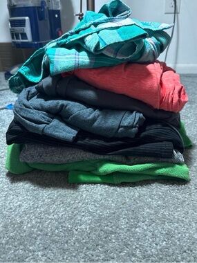 Mixed Casual Clothing Stack - Green, Coral, Gray, Teal